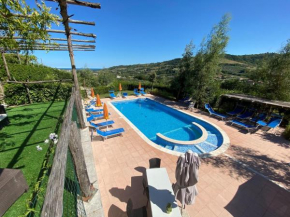 Inviting tent lodge in Massignano with shared pool